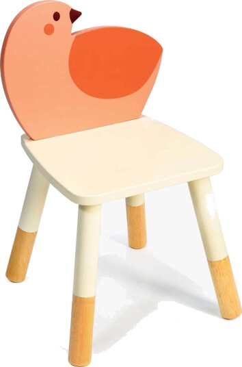 Mentari Stol Med Fuglemotiv Oransje