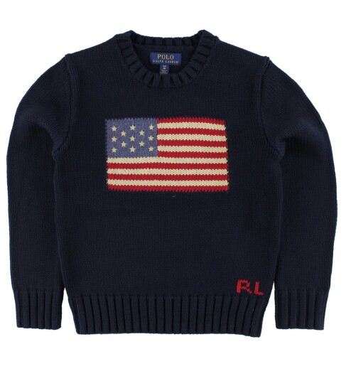 Polo Ralph Lauren Boy Long Sleeved Flag Sweater Hunter Navy 8 år