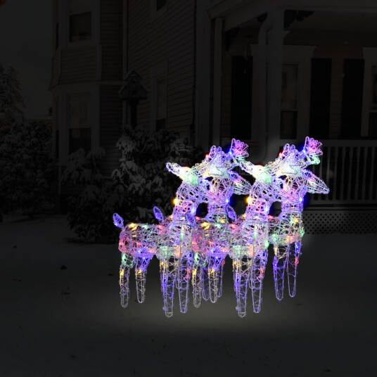 vidaXL Julereinsdyr 4 stk flerfarget 160 LED akryl vidaXL Julereinsdyr 4 stk flerfarget 160 LED akryl