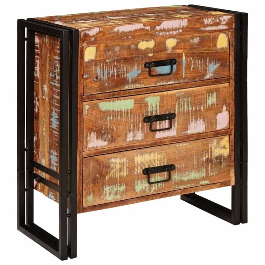 Serviesskap med skuff Brun 66 x 33 x 70 cm gjenvunnet heltre