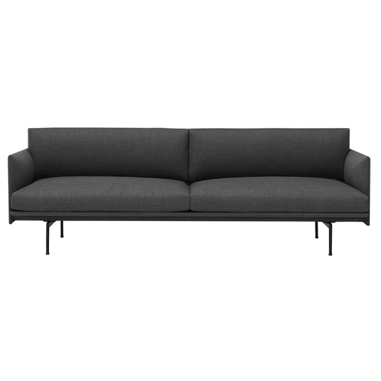 Muuto Outline Sofa 3 Seater Black Base Remix 163 Black Muuto Outline Sofa 3 Seater Black Base Remix 163 Black