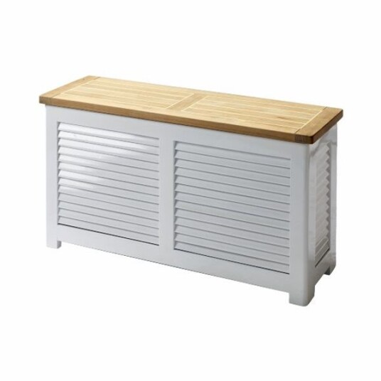 Cinas Classic Opbevaringsbenk m/låg - Hvit/teak 1713626-01-0 1713627-02-0