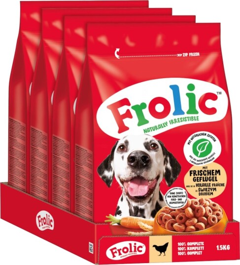 Frolic Tørrfôr Fjærkre Grønnsaker + Ris 6 kg 4 X 1.5 kg Frolic Tørrfôr Fjærkre Grønnsaker + Ris 6 kg 4 X 1.5 kg
