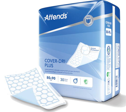 Attends Cover Dri plus 80x90 cm 30 stk. Attends Cover Dri plus 80x90 cm 30 stk.