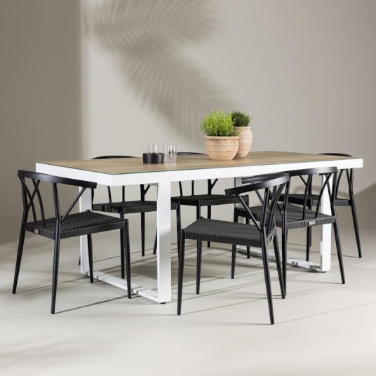 Hagegruppe Venture Home Merlo med 6 Stina Stoler