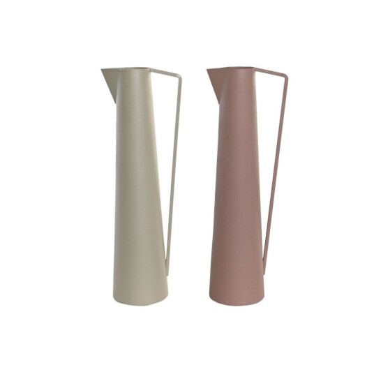 Dkd Home Decor Vase Dkd Home Decor 15 X 11 X 45 Cm Beige Rosa Jern (2 Enheter)