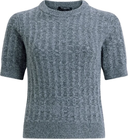 French Connection Kezia Twist Short Sleeve Jumper MID GREY S