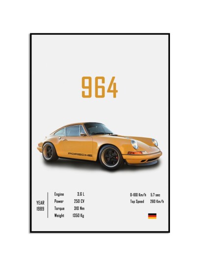 Plakat Porsche 964 1989