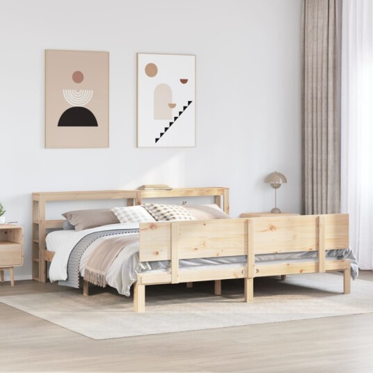  Sengeramme med hodegavl 200x200 cm heltre furu 3306094