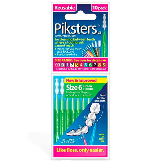 Piksters Gap børster 10 stk. 0.8 mm. ISO 6 GRØNN Piksters Gap børster 10 stk. 0.8 mm. ISO 6 GRØNN