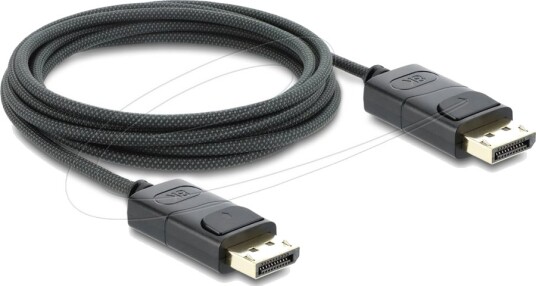 Delock Displayport Kabel Displayport Hann Til Displayport Hann 1 M 8 K 60 Hz 7680 X 4320 Støtte 5 K 120 Hz 5120 X 2880 Støtte 4 K 240 Hz 3840 X 2160 Støtte Braided Svart