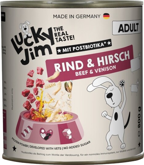 Lucky Jim Våtfôr Adult & Hjort Okse 24 X 800 G