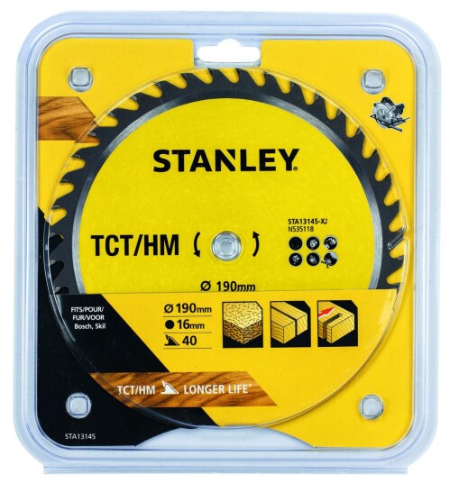 SIRKELSAGBLAD TCT 190x16mm 40T STANLEY