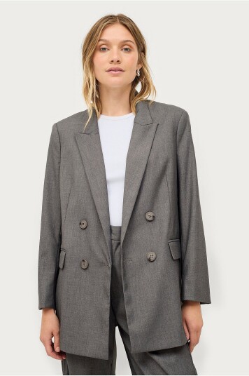 Ellos Collection Overdimensjonert dressjakke med dobbel knappelukking Grå