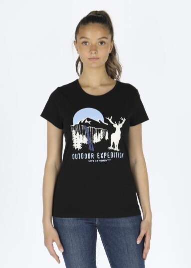 Swedemount Forest Tee W Black Deer Waterfall 46 T Shirts Swedemount Forest Tee W Black Deer Waterfall 46 T Shirts
