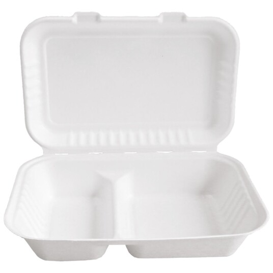 NATUREStar Matboks sukkerrør Nature VII 2 rom; 100cl, 24.5x16x6.8 cm (LxBxH); Hvit; Rektangulær; 25 Stykk / Forpakning