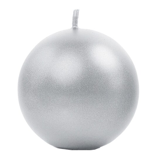 PartyDeco Kulelys Sølv Metallic - 8 cm (6-pakning)