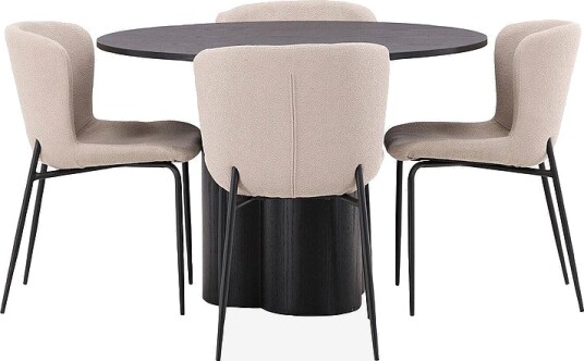 Venture Home Spisegruppe Olivia med 4 stk stoler Modesto Svart Venture Home Spisegruppe Olivia med 4 stk stoler Modesto Svart
