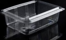 Plastbæger Catersource 1500 Ml 140X195x70 Mm Firkantet Hængslet Låg Rpet Klar,100 Stk/Ps 100 Stk.