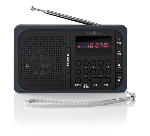 Nedis FM Radio USB & microSD Svart/Grå Nedis FM Radio USB & microSD Svart/Grå