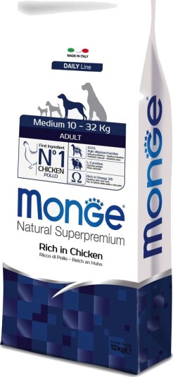 Monge Superpremium Dog Tørrfôr Adult Natural Superpremium Medium 12 kg