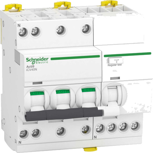 Schneider Electric Kombinasjonsbryter RCBo, HPFI, iCV40N, 3P+NC 32A, 30mA, Asi