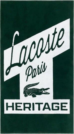 Lacoste Home Lretro Beach Towel VERT 90X160 cm