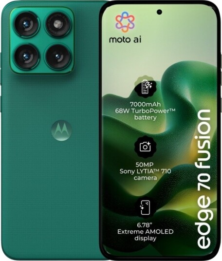 Motorola Edge 70 Fusion 8GB RAM 256GB Internminne 6.78" 5G Smarttelefon i Pantone Sporting Green