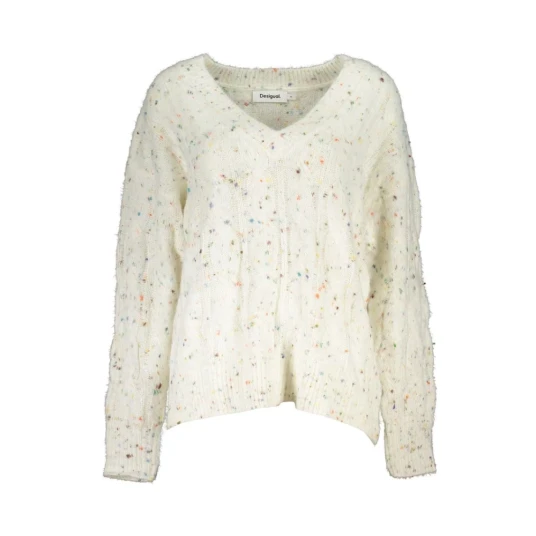 Desigual Dame Strikkevarer Hvit L, Desigual Dame Strikkevarer Hvit L,