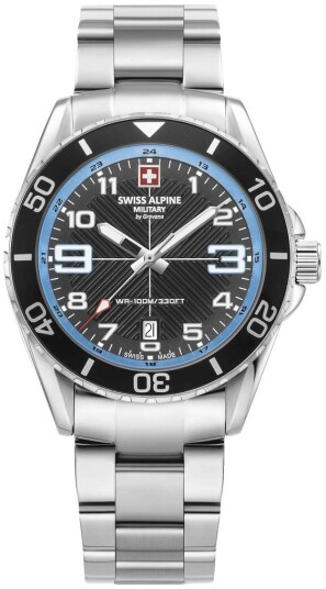 Swiss Alpine Military Herreklokke 7029.1131 Raptor Sort/Stål Ø42 mm