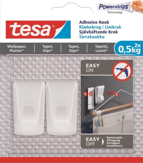 Cutfix Limkrok For Tapet Powerstrips Tesa Hvit 0,5kg 2 Pk