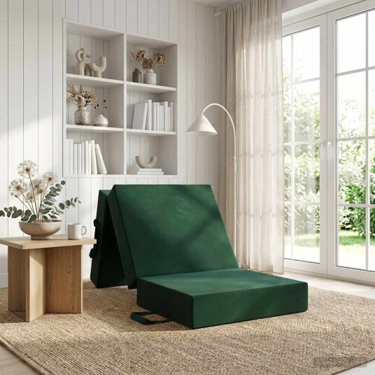 vidaXL Sammenleggbar sofabed 75 x 67 x 45 cm Mørkegrønn vidaXL Sammenleggbar sofabed 75 x 67 x 45 cm Mørkegrønn