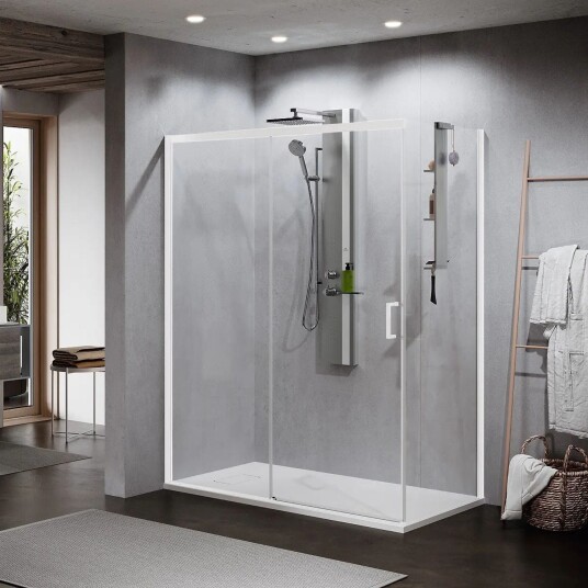 Novellini Zephyros 2.0 PH Skyvedør 120-160cm Hvit Matt / 114-117cm Venstre