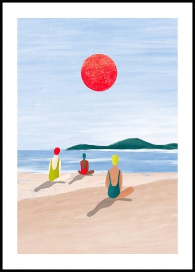 Girls At the Beach Plakat / 50x70cm
