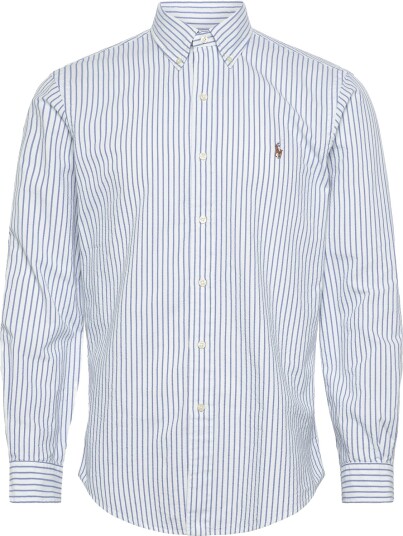 Polo Ralph Lauren Custom Fit Seersucker Oxford Shirt   Blue   S