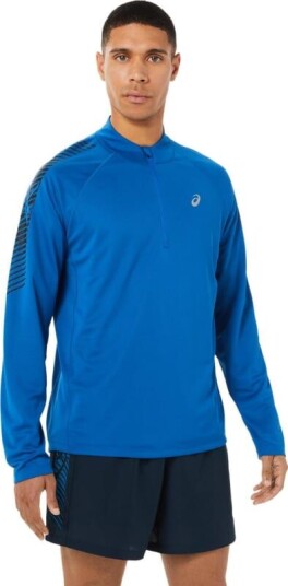 Asics Men's Icon LS 1/2 Zip Blå XS Man Asics Men's Icon LS 1/2 Zip Blå XS Man