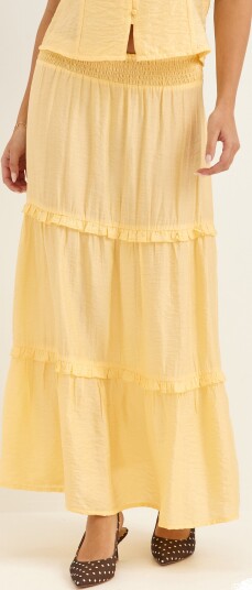 Bubbleroom Frill Maxi Skirt