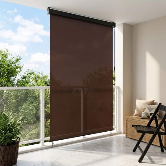 vidaXL Rullegardin Brun 80 x 250 cm Stoff og Aluminium