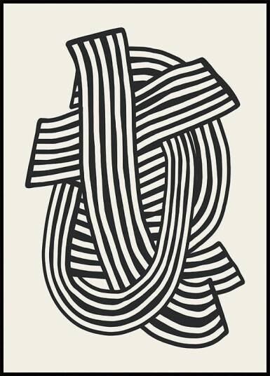 Striped Abstract In Black Poster Plakat / 70x100cm