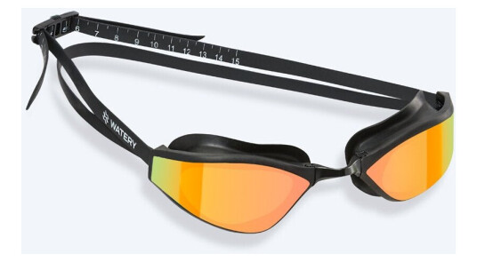 Watery Elite svømmebriller Storm Racer Mirror Svart/gull Konkurranse / trening svømmebriller Bedst i test Watery Elite svømmebriller Storm Racer Mirror Svart/gull Konkurranse / trening svømmebriller Bedst i test