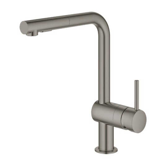 Grohe Minta blandebatteri med L-kran og hånddusj (hard graphite)