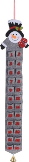 Adventskalender Home Styling Collection Grå Filt Snømann