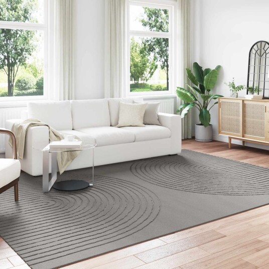 Områdetepper Rektangulær GALATI Grå 340 x 240 cm Polyester Områdetepper Rektangulær GALATI Grå 340 x 240 cm Polyester