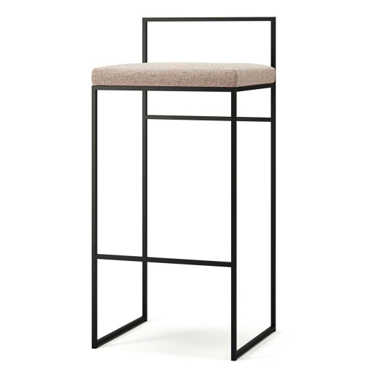 Department Barstol med Ryggstøtte 90 cm Sort / Pale Rose