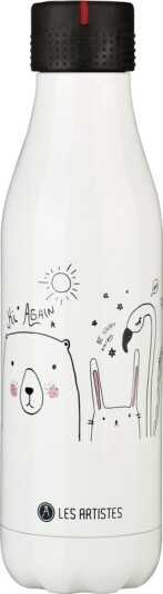 Les Artistes Bottle Up Design termoflaske 0,5L hvit/svart/rosa