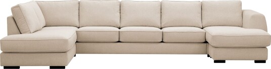 Optus 6 seters U sofa med divan og sjeselong høyre Beige