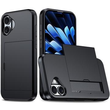 iPhone 16 Hybrid-deksel med Skyvekortspor Svart
