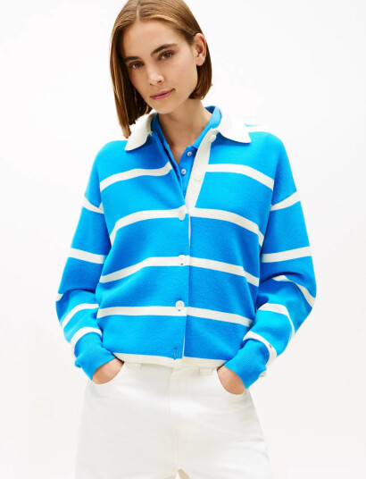 Tommy Hilfiger Mdrn Rugby Df Ovs Bd Ls Swt   Blue   L