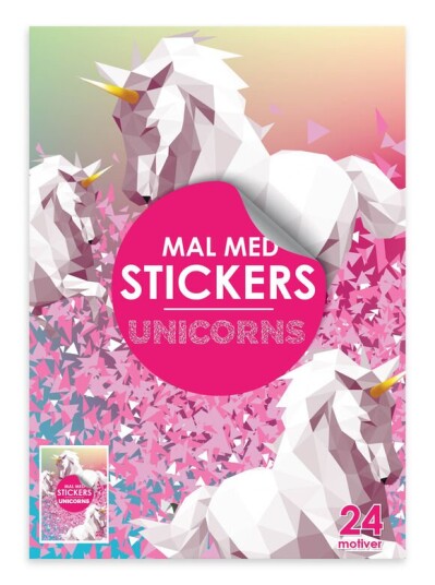 Malebok mal med Stickers A4 unicorns