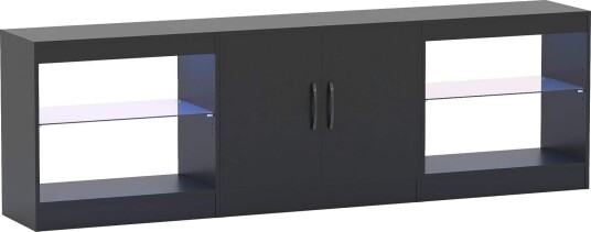 3 i 1 TV stativ med LED lys og justerbare hyller